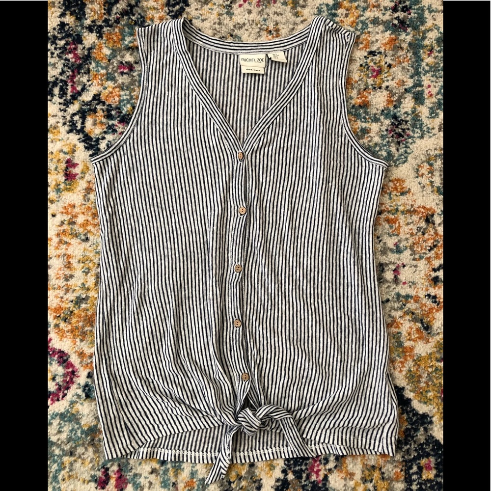 Linen button up tank